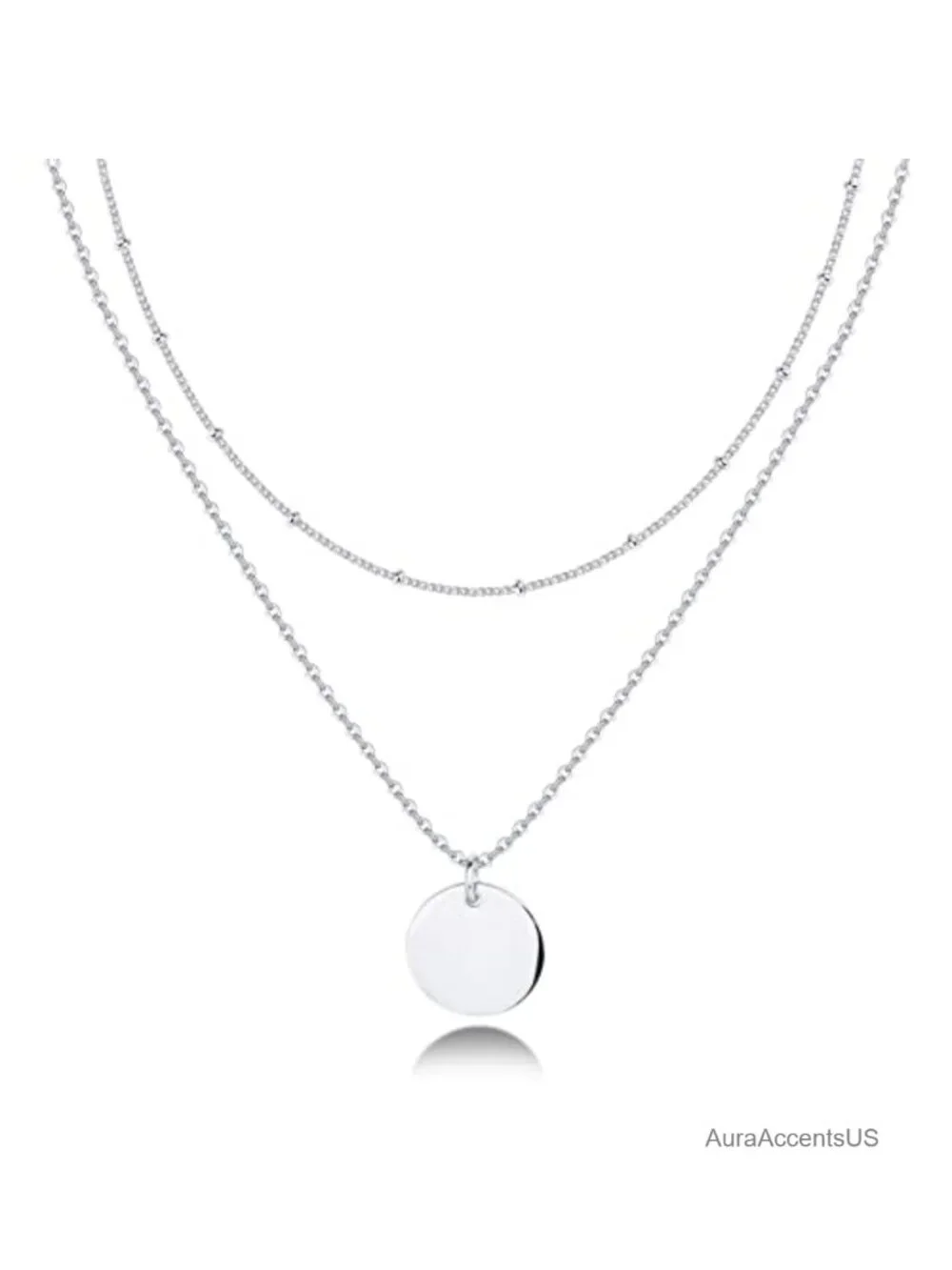 14K Gold Plated Layered Coin Pendant Necklace for Women